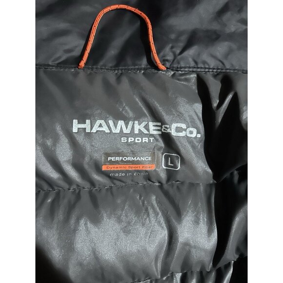 Hawke & Co Down Puffer Vest Men L Black Duck Full Zip Packable Performance Sport - Picture 3 of 4